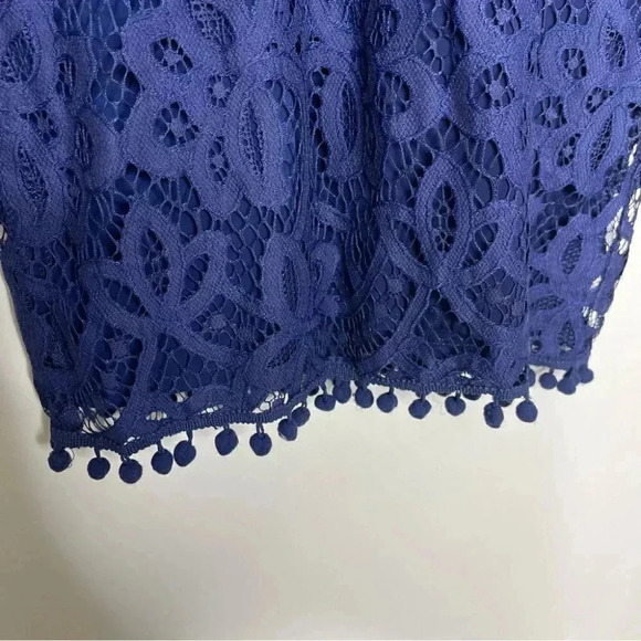 Tularosa x Revolve Matilda Navy Lace Eyelet Pom Pom Dress XS - Picture 8 of 10